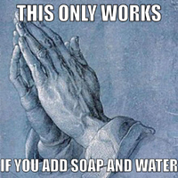 Soap and water